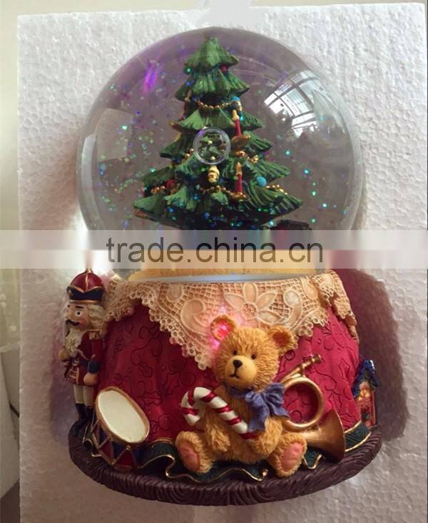 Christmas ornaments resin Christmas tree music snow globe