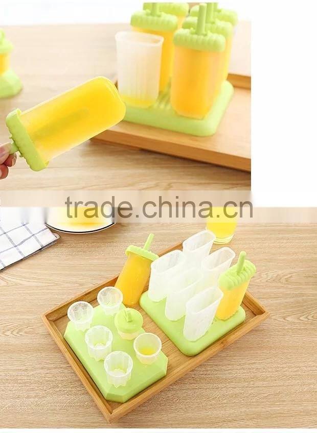 Factory Produce Groovy Pop Molds 6pcs Set PP Plastic Popsicle Ice Mould