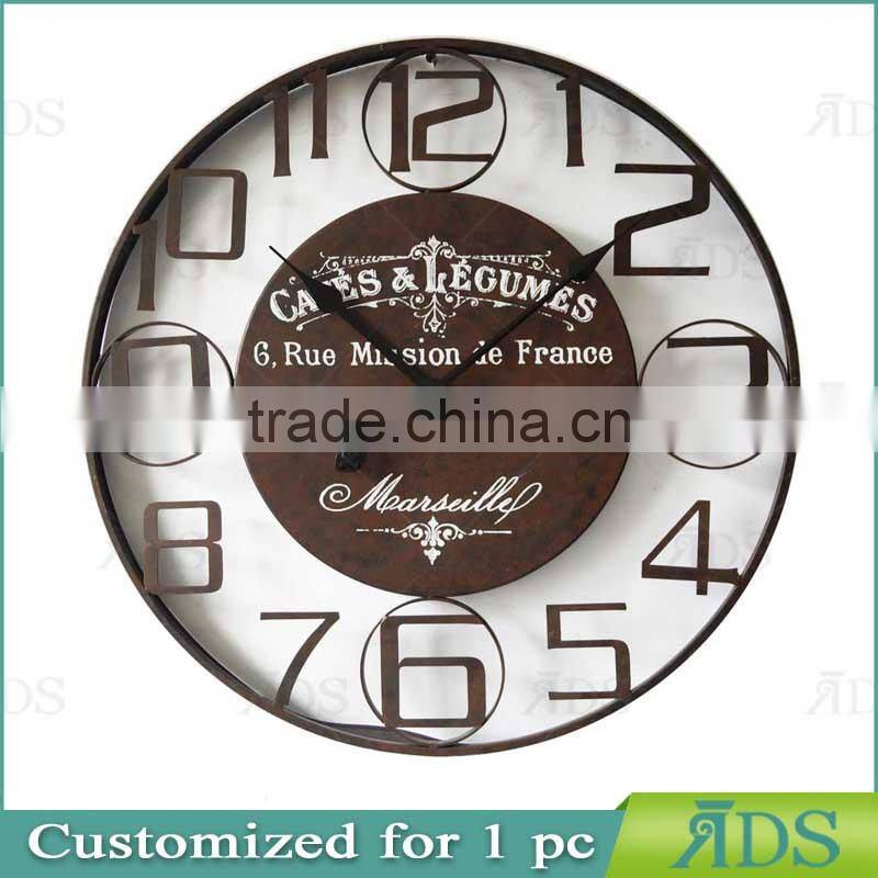 Classical wooden wall clock for home decoration
