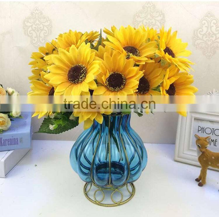 wrought iron flower glass and metal vases factory wholesale home decorative crafts antique