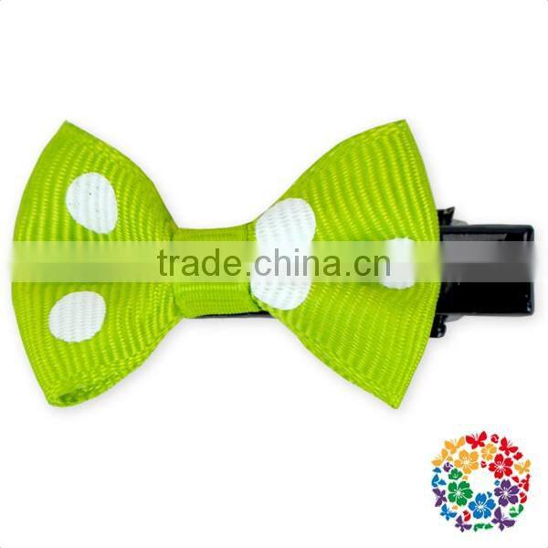 Satin Ribbon Violin Bow Hair White Dots Bow Hair Clip Cheap Hair Bow Tie