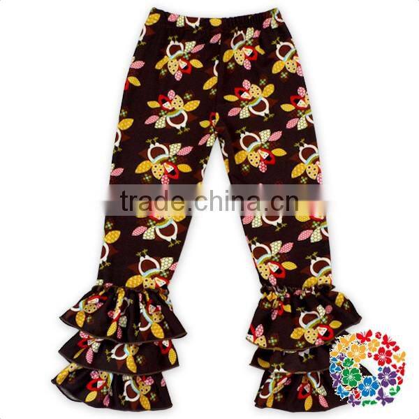 Best Selling Fall Chic Halloween Patterns Baby Leggings Wholesale Triple Ruffle Icing Baby Leggings