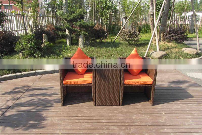 2015 3 Pics Romantic Anti-UV Outdoor Rattan Club Bar Set Furniture