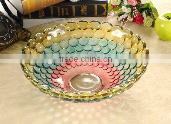 New clear glass fruit bowl salad candy plates round BHL-P4