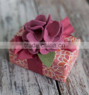 2017 hight quality new products hot sale interior home party decoration handmade felt decorative ribbon flower for gift box