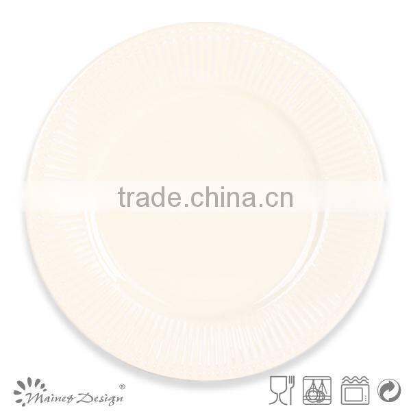 ceramic embossed plate new design solid colour