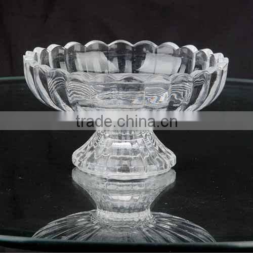 lead-free pudding ice-cream salad footed glass plate