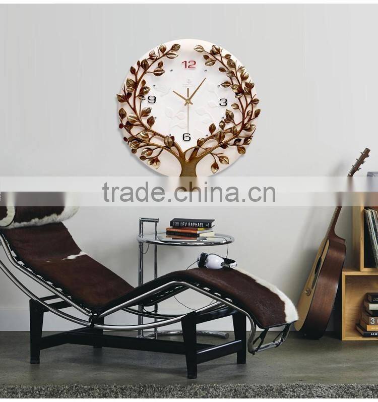 M0026 Momoda Living room dining room Creative fancy elegant 3D tree wall clock quartz home decoration gold silver art wall clock