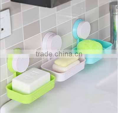 plastic strong sucker soap box/soap holder/wall suction soap dish for kitchen and bathroom