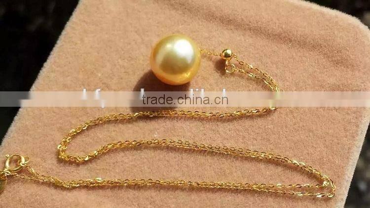 18k gold 9-10mm gold south sea pearl pendant
