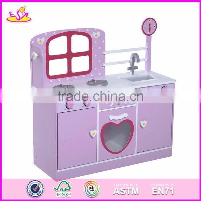2017 New design grand kids play set wooden corner kitchen toy W10C258