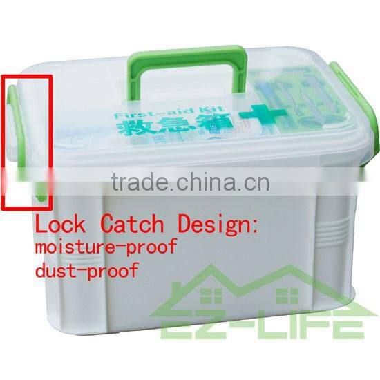2016 hot sale plastic new design home colorful thicken stack-able first aid kit medical hard empty packaging storage box