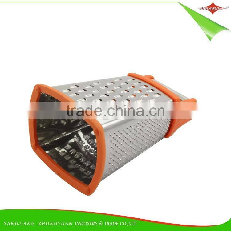 ZY-N5017 stainless steel kitchen utensil 4 side manual cheese vegetable Multiple grater with handle