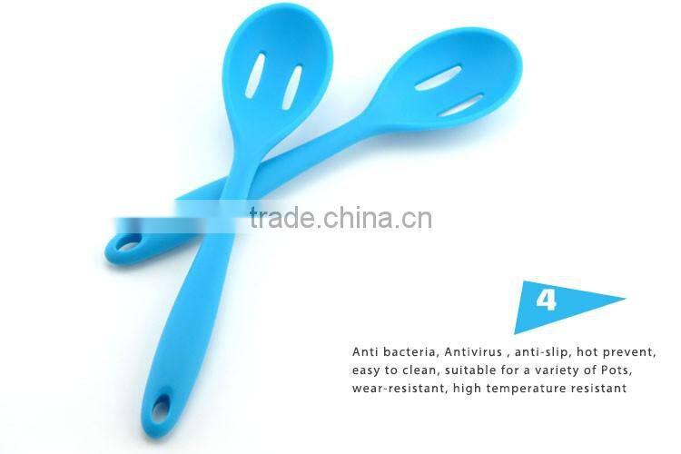 Integrated Seamless Design Silicone Handle Slotted Spoon