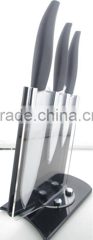 4pcs ceramic knife set with acrylic block