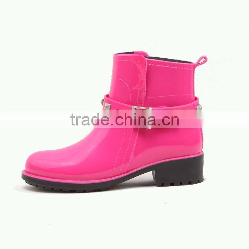fashion new design girls ankle low pvc rain boot