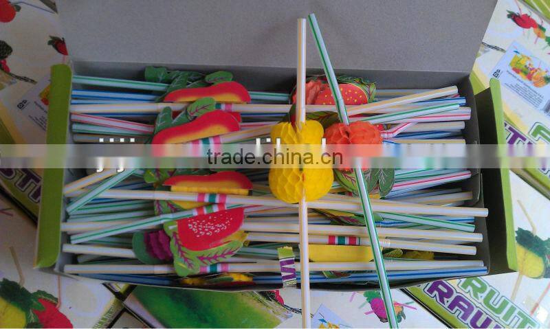 Fruit Drinking straws Umbrella straw210*5mm