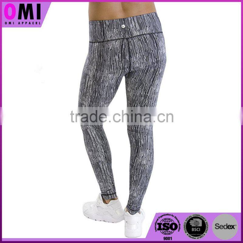 OEM sublimation sports wear with hidden porket wholesale custom womens printed yoga pants leggings