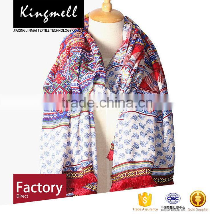 Custom 2017 digital printed very soft wholesale cotton women scarf