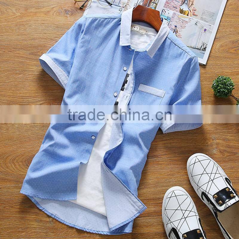 latest shirt designs for men 2016 short sleeve button front skinny mens business dress shirts