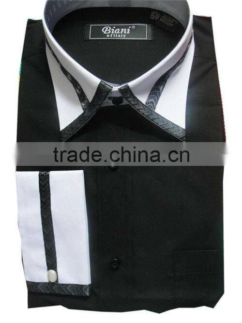 Latest Design Shirts for Men,Frecn Cuff Italian trimmed Mens Shirts