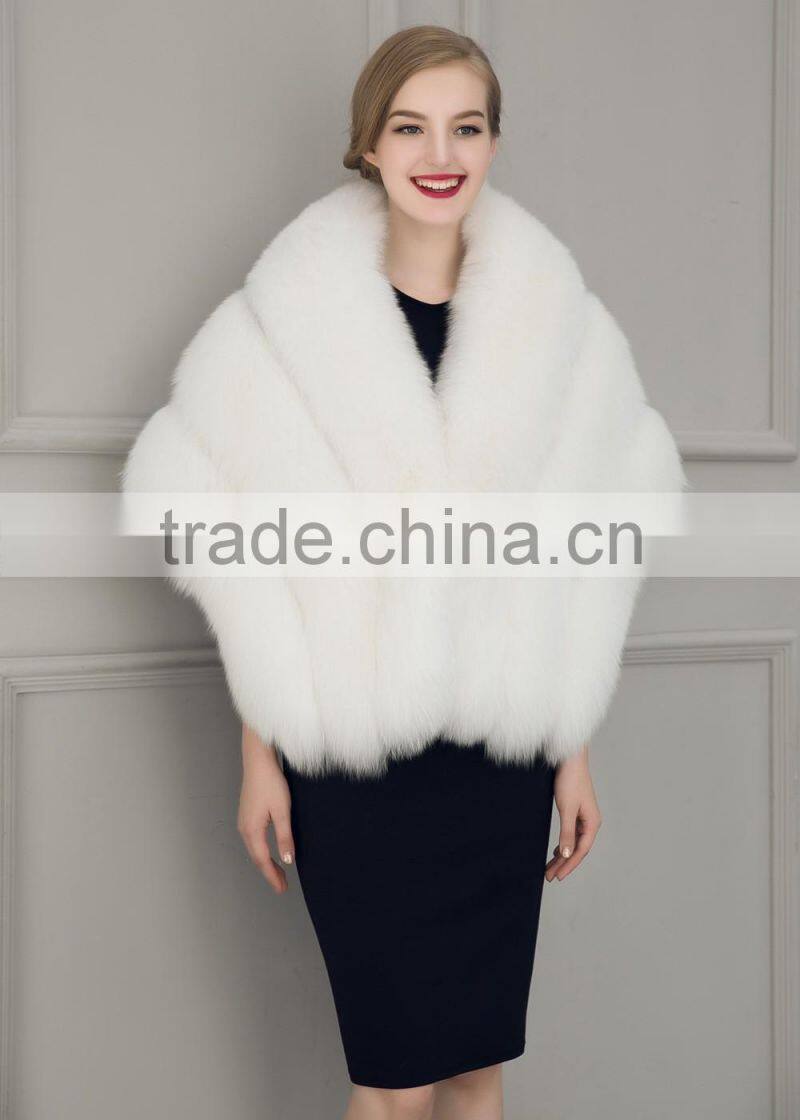 2016 new product high-grade luxury fashion faux fur shawl coat woman cape