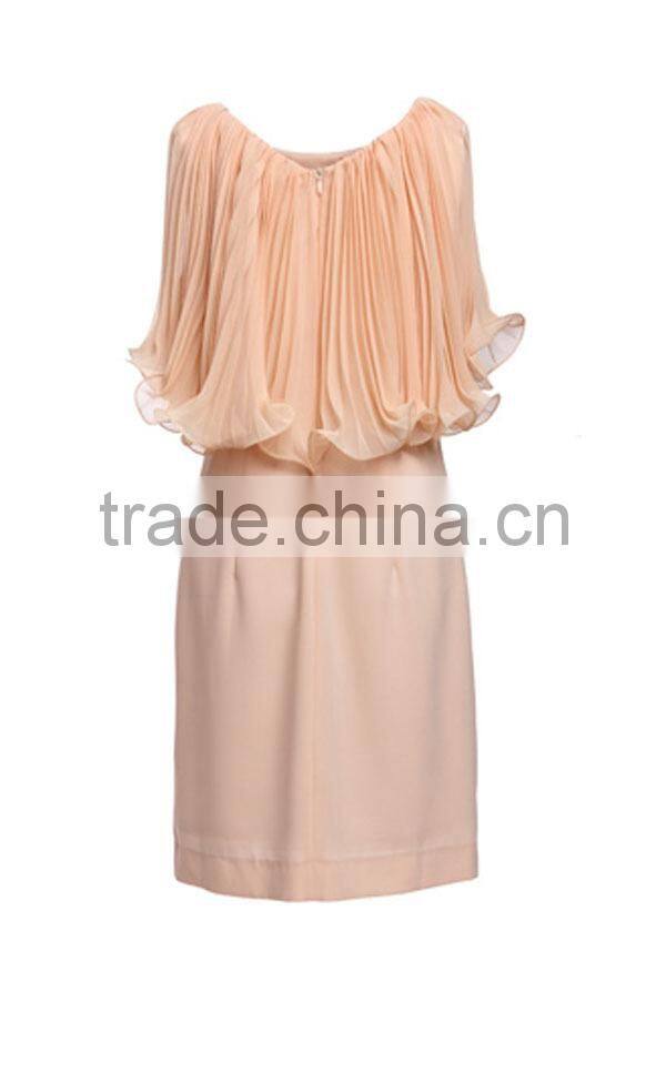 2015 high quality fashion korean style girls' loose-fitting elegant light pink evening dresses