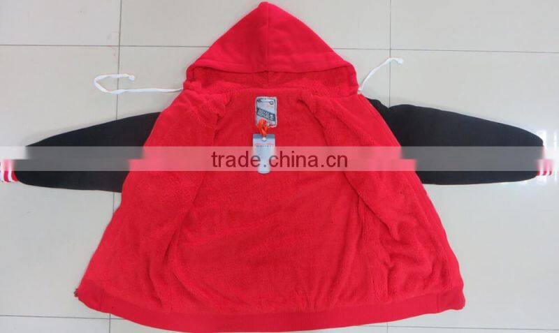 stock wholesale fleece jacket sherpa lined hooded fleece jacket /coat