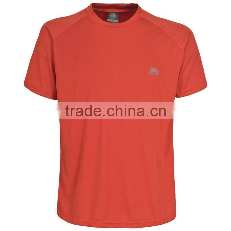 men's polyester round neck short sleeve blank t-shirt with dryfit