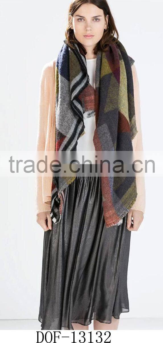 Fashion hot popular lady checked plaid scarf