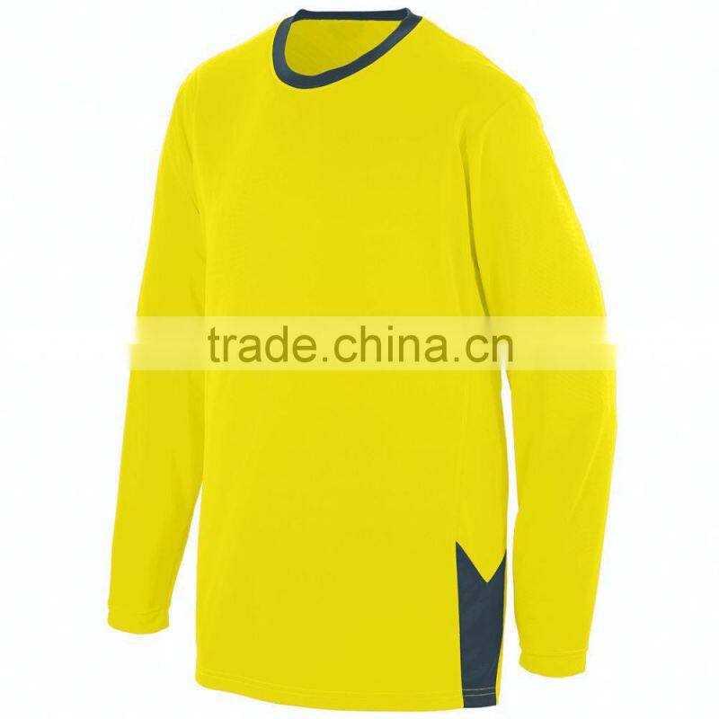 Youth Block Out Long Sleeve Jersey Pad Print Label Contrast Color Side Panel Tee 100% Polyester Wicking Moisture Athletic Tops