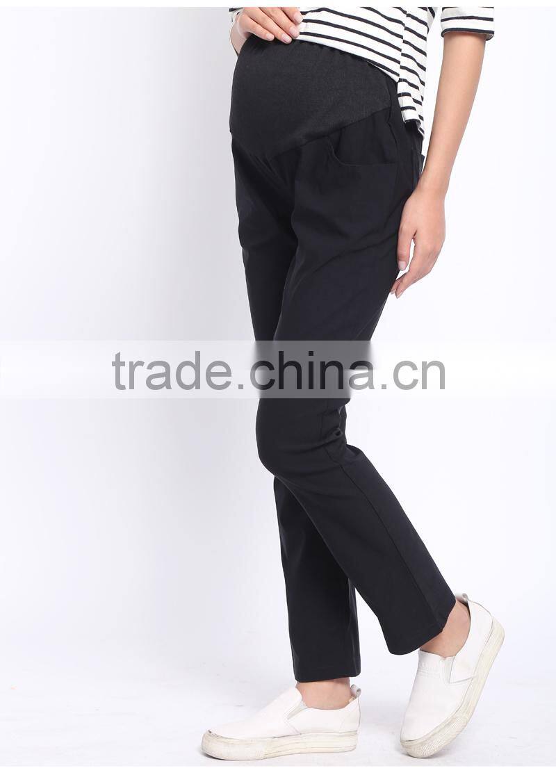 Plus Size Stretch Maternity Clothes Belly Band Trousers Straight Cut Pregnant Pants Maternity Pants