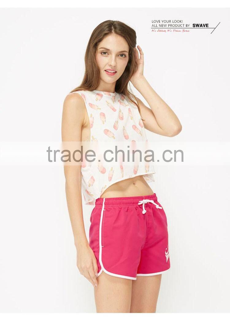 Solid Color Women Board Short Ready Made Muli- Fuction Girl Sport Wear