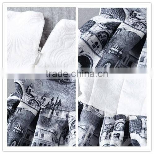 Promotional ! 2016 summer style printing dress skirt, women sleeveless party dresses, Custom women dress