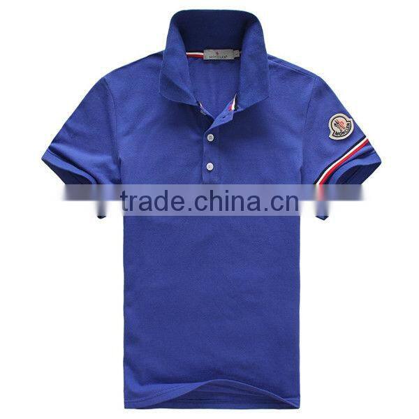 Cotton polyester blend embroidered logo polo shirts collar design