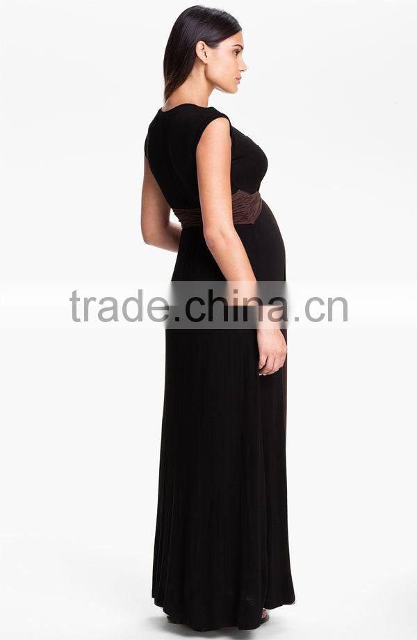 Color Block Sleeveless Fashion Maxi Dress for Pregnancy E3121