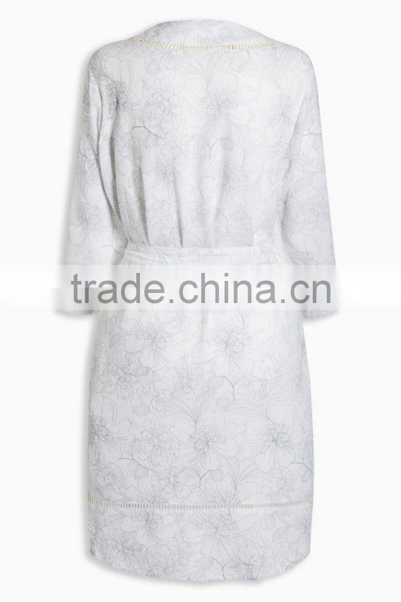 waffle Steam bath type high-grade men and women printing long robe bathrobe bath foot bath dress sauna robe 0810