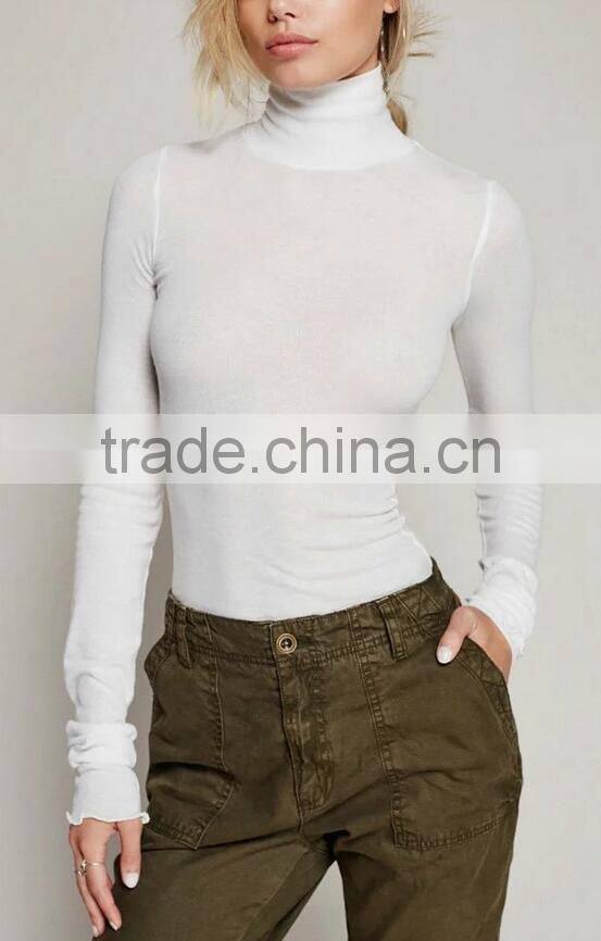 Runwaylover EY2372B 2017 ladies Sexy Turtleneck Tight T-Shirts