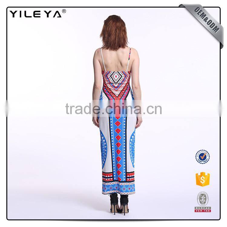 Spaghetti strap summer long maxi dress,boho style dress