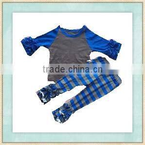 Factory price sales wholesale new design kids clothes girls and boys boutique stripe outfits
