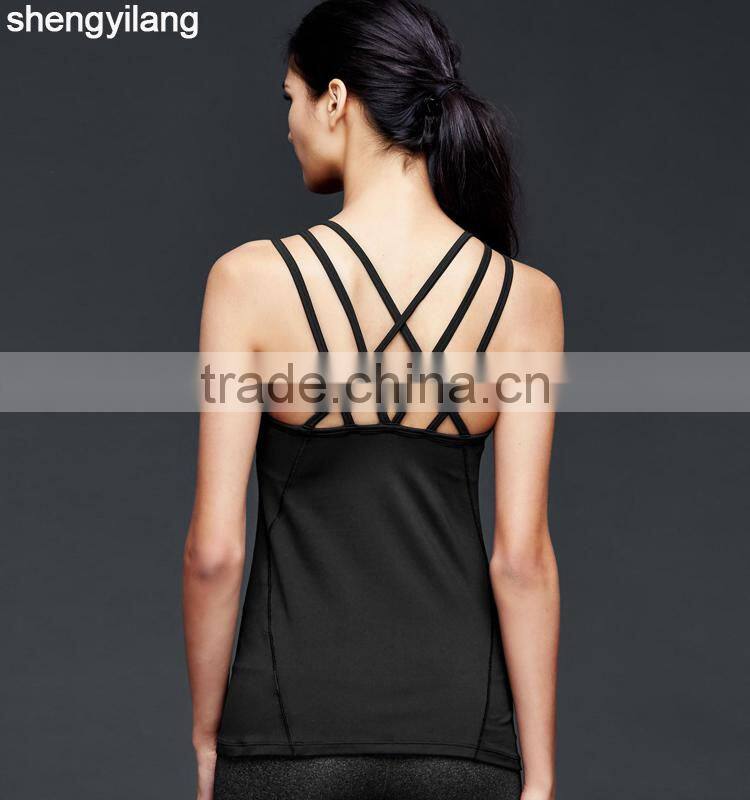 Women's cross-belt sports vest wholesale fashion tank top in guangzhou