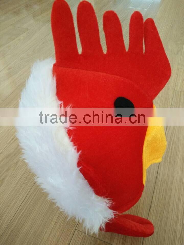 Factory Professional Customized Rooster Plush Mask Hat