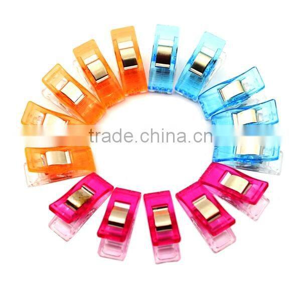 75 PCS colorful sewing binding plastic spring wonder clips-2.7x1.0cm