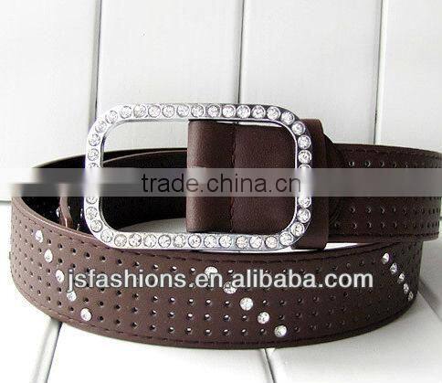 las senoras forman la correa de cuero de la PU con el diamante rhinestone