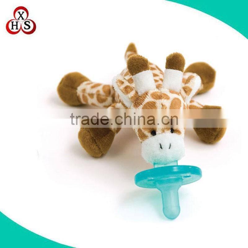 Custom plush stuffed toy funny pacifier baby pacifier with plush toy