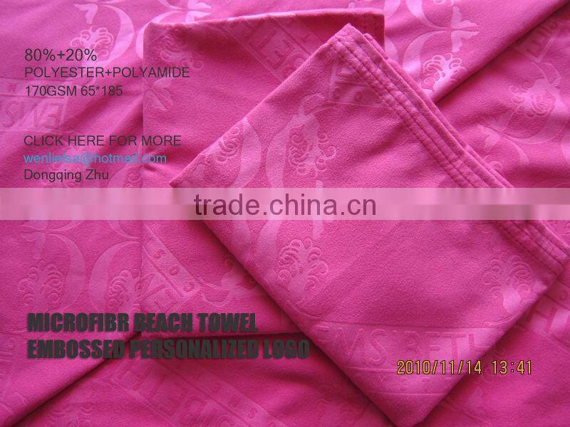 MICROFIBER TOWEL WITH PERSONALIZED EMBOSS LOGO