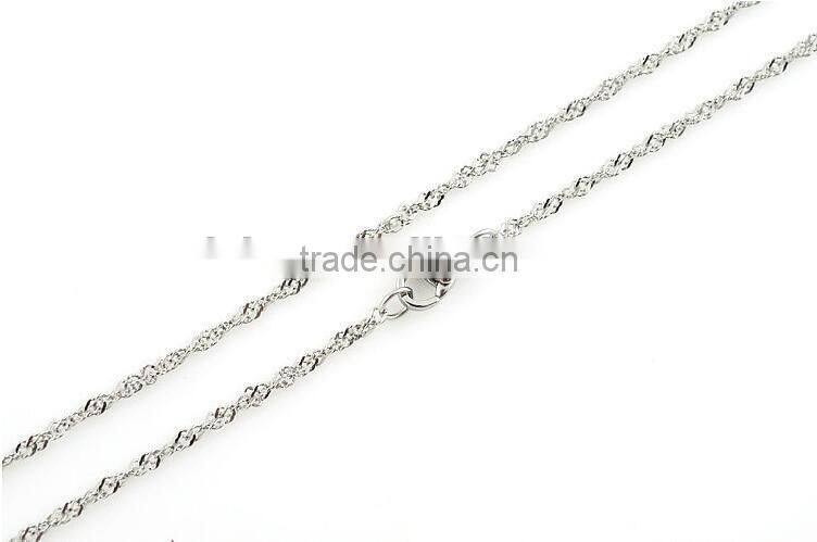 Stainless Steel Singapore Twisted Curb Chain Necklace DIY Waving Chain Jewelry,Unisex