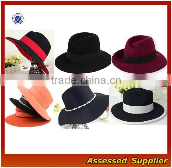XJ01151 Custom wool felt hat fashion steampunk wool felt top hat