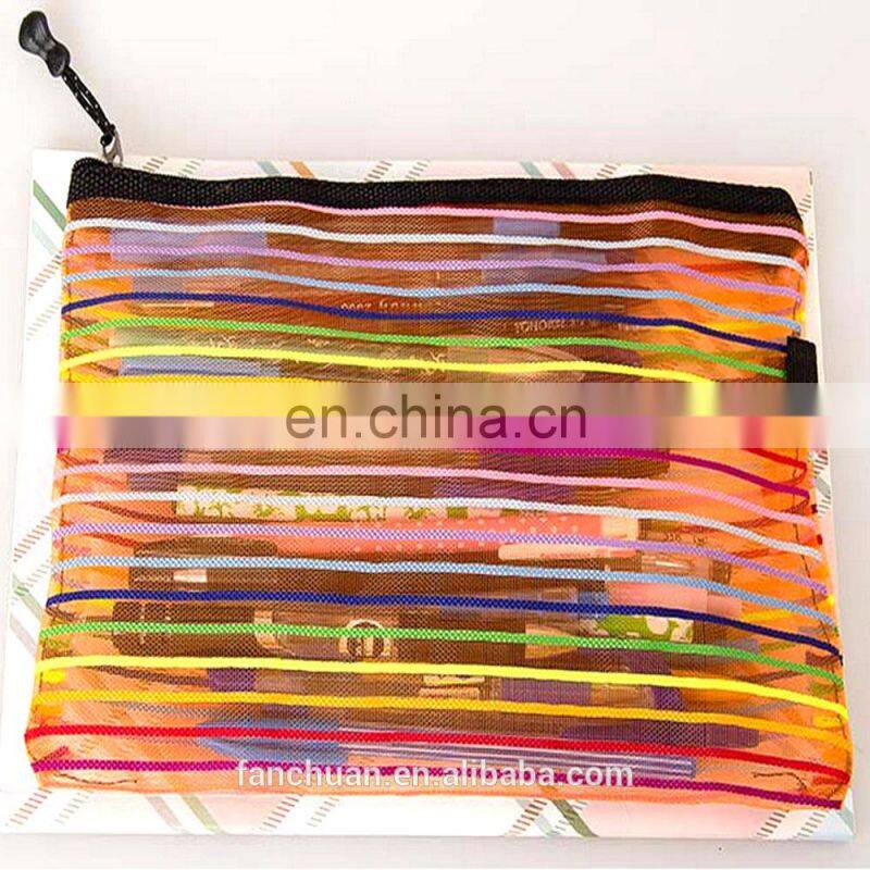 Colorful Promotional Kids Cheap Mesh Pencil Case