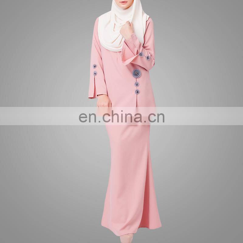 Baju Kebaya Design Muslim Beads Lady Baju Kurung Newest Malaysia Suit Long Sleeve Islamic Clothes